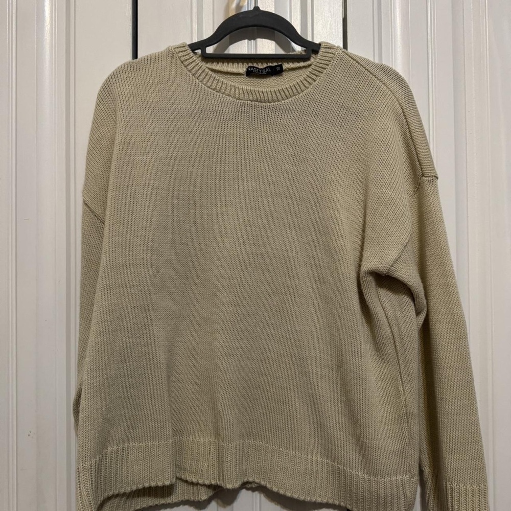 Nasty Gal Cream Turtleneck Sweater